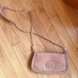 Brown leather Tory Burch cross body bag